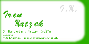 iren matzek business card